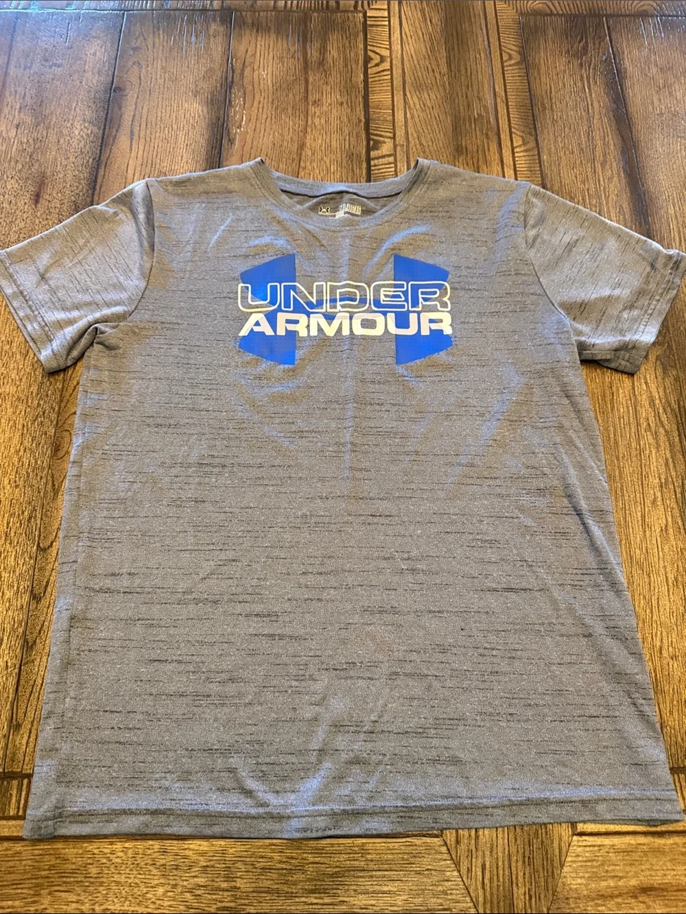 Under Armour Gray Tee with Blue Logo